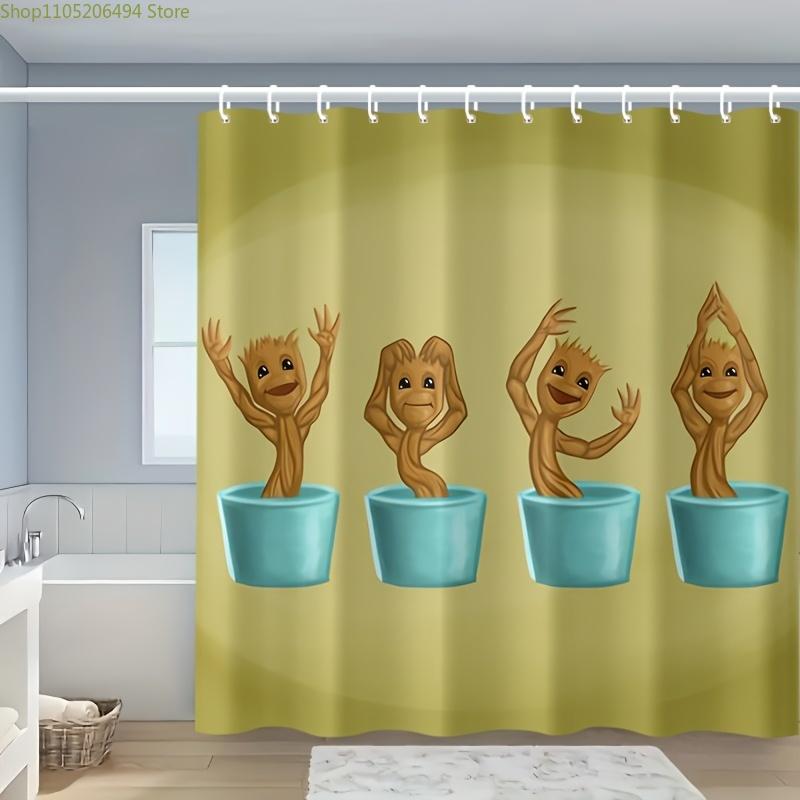 1pc Groot Shower Curtain with Hooks - Cartoon Design, Polyester, Machine Washable, All-Season Bathroom Decor and Partition for 90x180cm
1pc Groot Shower Curtain with Hooks - Cartoon Design, Polyester, Machine Washable, All-Season Bathroom Decor and Partition for 90x180cm