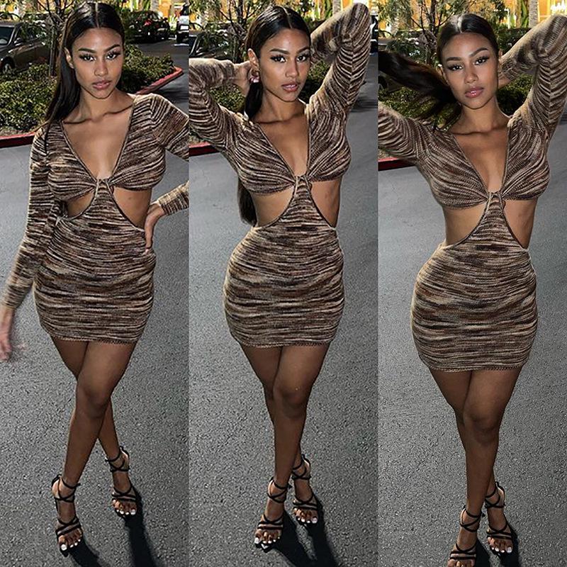 JH5906 European & American Women s Sexy V-Neck Hollow Ribbed Long-Sleeve Dress XL коричневий
JH5906 European & American Women s Sexy V-Neck Hollow Ribbed Long-Sleeve Dress XL коричневий