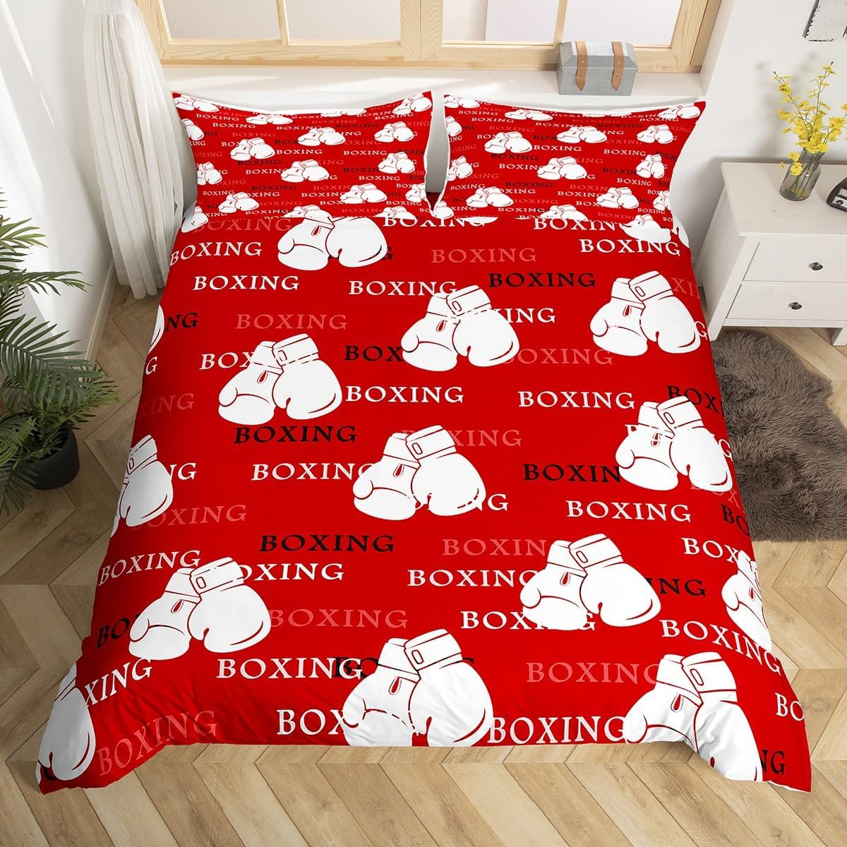 Comforter Boy Boxing Twin Queensports Games Theme Bedding Set Boxing Gloves Comforter For Kids Teens Boxing Player Room Comforter (quilt)-EU Single(135*200cm)3pcs
Comforter Boy Boxing Twin Queensports Games Theme Bedding Set Boxing Gloves Comforter For Kids Teens Boxing Player Room Comforter (quilt)-EU Single(135*200cm)3pcs