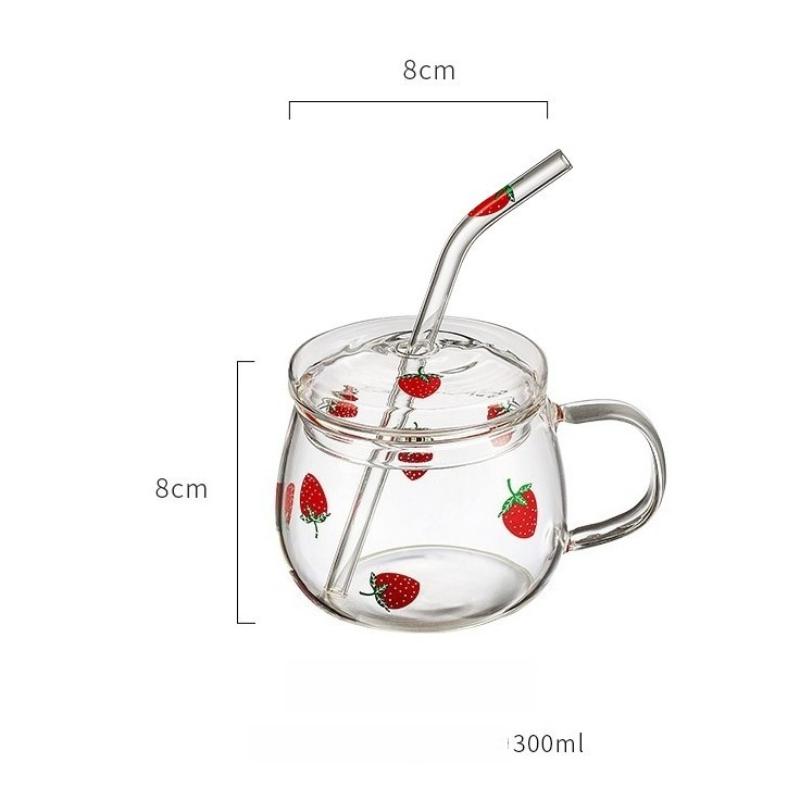 Kawaii Strawberry Glass Mug with Lid Coffee Milk Clear Glass Water Cups Juice Smoothie Cold Drinks Straw Heat Resistant StrawCup 301-400ml
Kawaii Strawberry Glass Mug with Lid Coffee Milk Clear Glass Water Cups Juice Smoothie Cold Drinks Straw Heat Resistant StrawCup 301-400ml