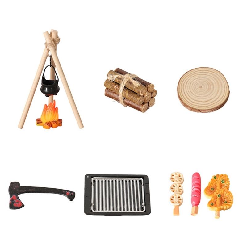 Simulation Miniature Camping BBQ Cooking Set 1/12 Scale Miniature Doll House Scene Furniture For Craft Photography
Simulation Miniature Camping BBQ Cooking Set 1/12 Scale Miniature Doll House Scene Furniture For Craft Photography