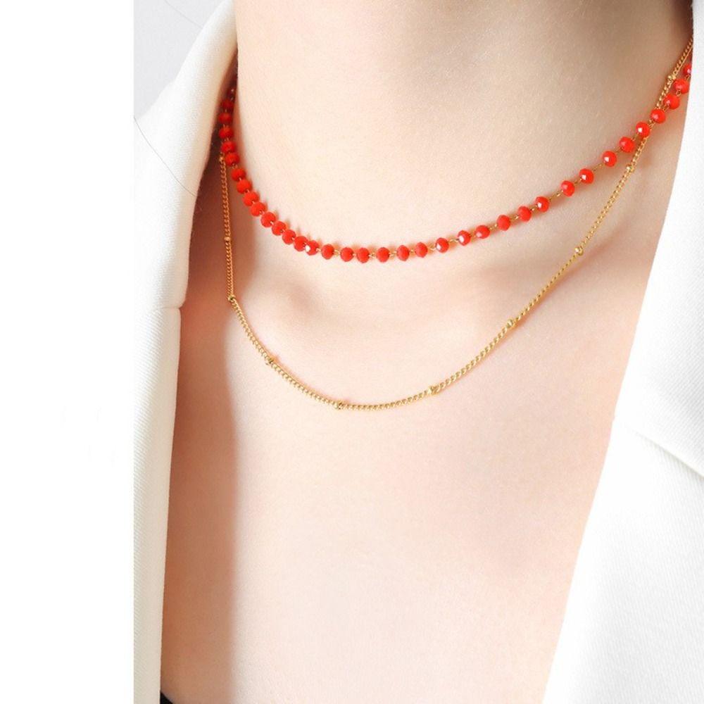 Glass Beads Exquisite Fashion Collarbone Choker Choker Necklace Chain Necklace Women Jewelry
Glass Beads Exquisite Fashion Collarbone Choker Choker Necklace Chain Necklace Women Jewelry