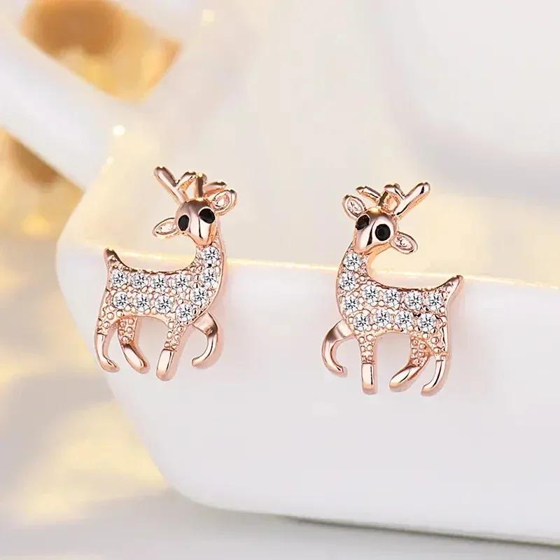 Gift Cute Deer Animal Stud Earrings for Women Copper Color/Rose Gold Color Newly Designed Christmas Nice Gift Zircon
Gift Cute Deer Animal Stud Earrings for Women Copper Color/Rose Gold Color Newly Designed Christmas Nice Gift Zircon