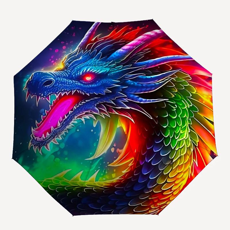 1pc Dragon Rainbow Automatic Folding Umbrella, Sturdy And Durable Automatic Folding Umbrella with 8 Ribs, Convenient for Outdoor Use014
1pc Dragon Rainbow Automatic Folding Umbrella, Sturdy And Durable Automatic Folding Umbrella with 8 Ribs, Convenient for Outdoor Use014