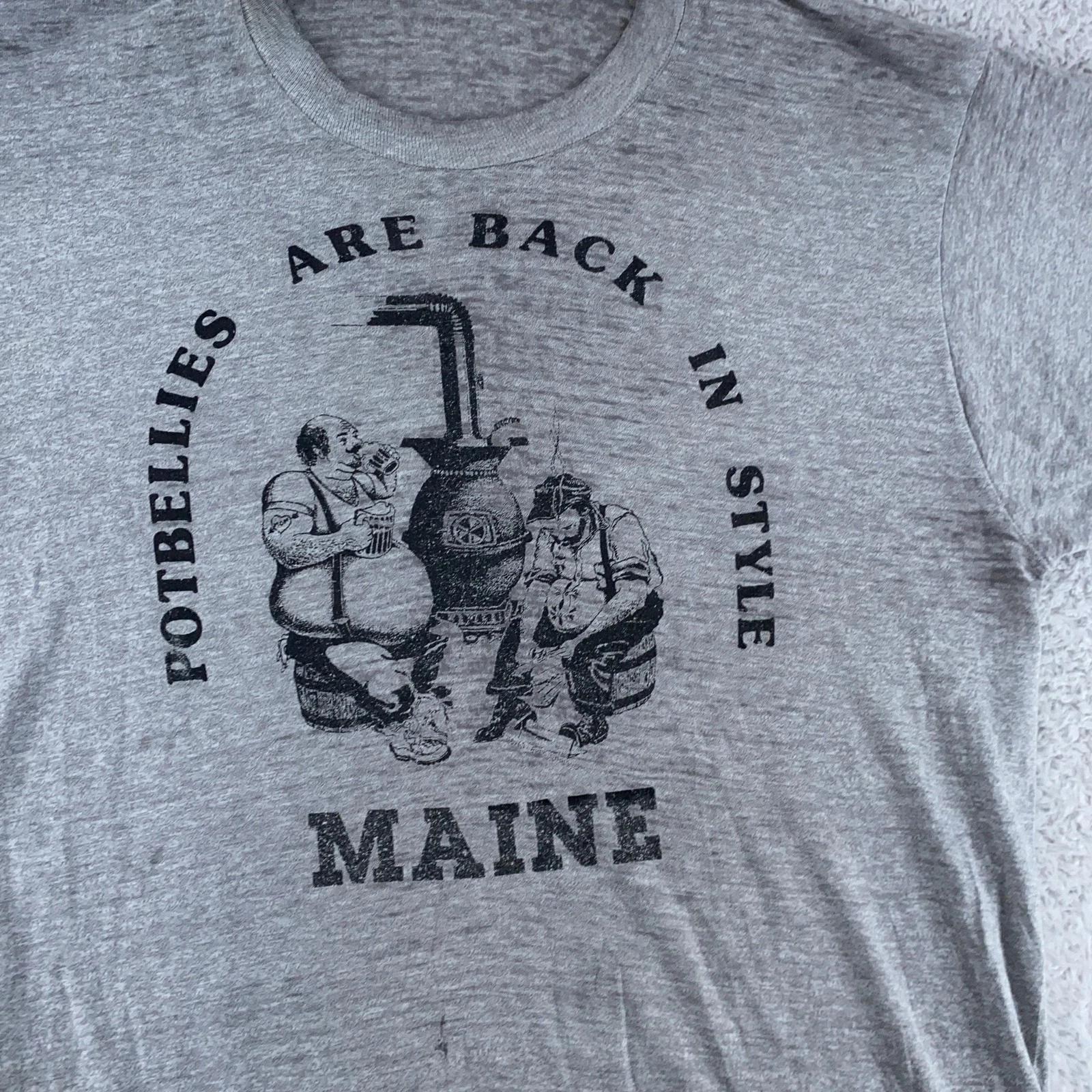 Vintage Maine Potbellies Paper Thin Shirt Large 80s Tee Funny Potbelly Stove L
Vintage Maine Potbellies Paper Thin Shirt Large 80s Tee Funny Potbelly Stove L