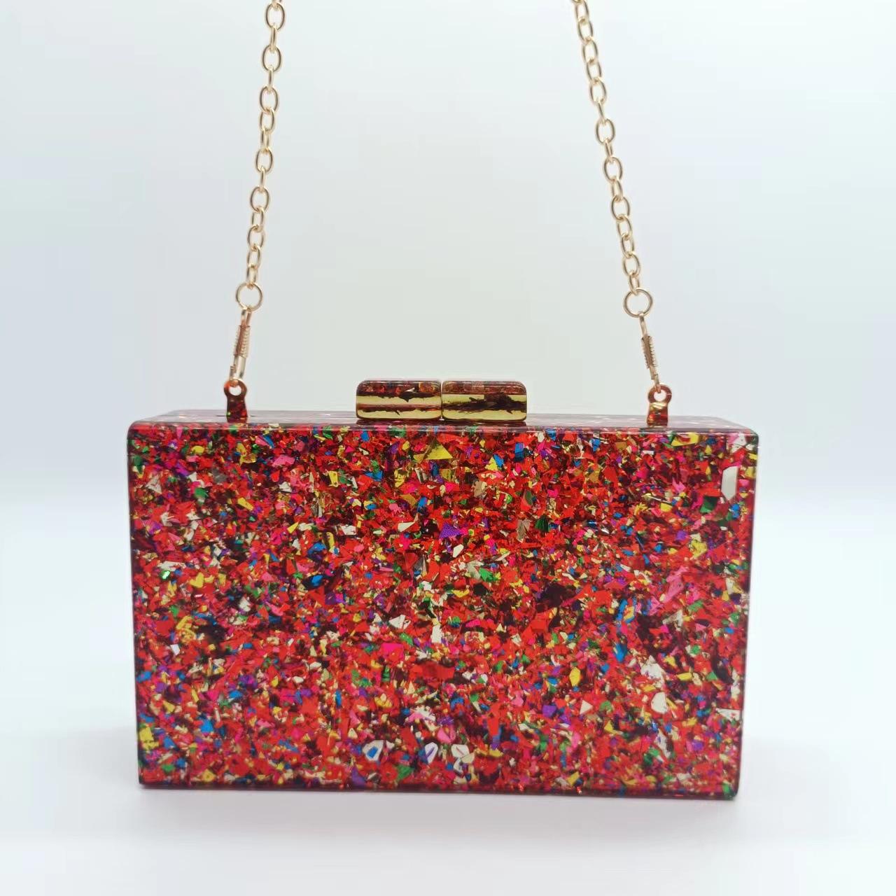 Clutch Evening Party Shoulder Fashion Handbag Crossbody Bag Acrylic Colorful Sequins Women Master Quality Luxury Bags Designers 18x10x5cm
Clutch Evening Party Shoulder Fashion Handbag Crossbody Bag Acrylic Colorful Sequins Women Master Quality Luxury Bags Designers 18x10x5cm
