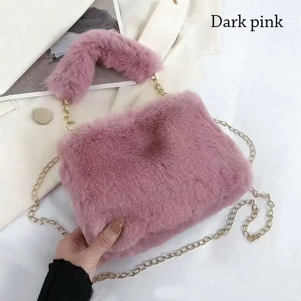 Fashion Women Fluffy Shoulder Bags Female Winter Chain Underarm Bag Solid Color Handbag Soft Plush Handle Bag
Fashion Women Fluffy Shoulder Bags Female Winter Chain Underarm Bag Solid Color Handbag Soft Plush Handle Bag