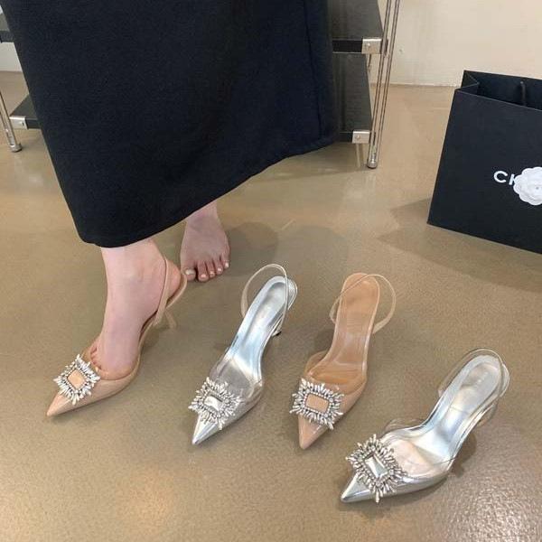 Transparent bag head rear empty sandals women s new rhinestone pointed heel high heels single shoes women s shoes 34 срібний
Transparent bag head rear empty sandals women s new rhinestone pointed heel high heels single shoes women s shoes 34 срібний