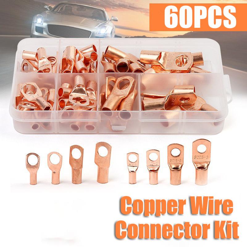 60PCS SC 8 Sizes Tinned Copper Lugs Ring Crimp Terminals Battery Wire Welding Cable Connectors Kit
60PCS SC 8 Sizes Tinned Copper Lugs Ring Crimp Terminals Battery Wire Welding Cable Connectors Kit