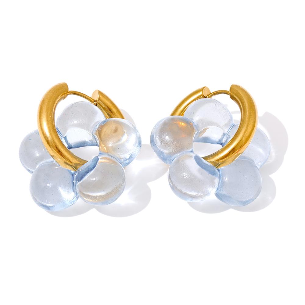 Yhpup Candy Multi-color Resin Sweet Flower Hoop Earrings Stainless Steel Y2K Fashion Jewelry Blue Yellow Red Green Champagne
Yhpup Candy Multi-color Resin Sweet Flower Hoop Earrings Stainless Steel Y2K Fashion Jewelry Blue Yellow Red Green Champagne