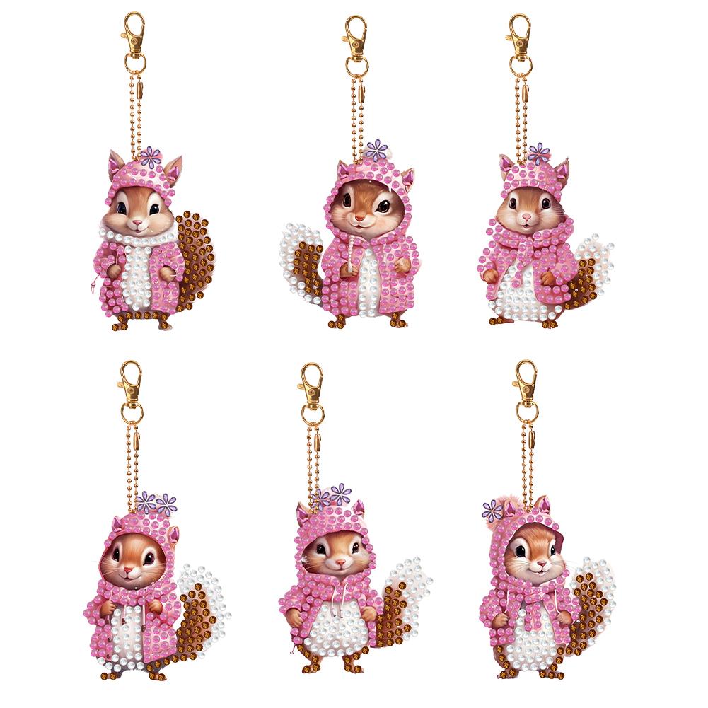 6PCS Full Drill Diamond Art Keyring Cute Pink Squirrel Diamond Painting Keychain Special Shape Rhinestone Painting Pendant
6PCS Full Drill Diamond Art Keyring Cute Pink Squirrel Diamond Painting Keychain Special Shape Rhinestone Painting Pendant