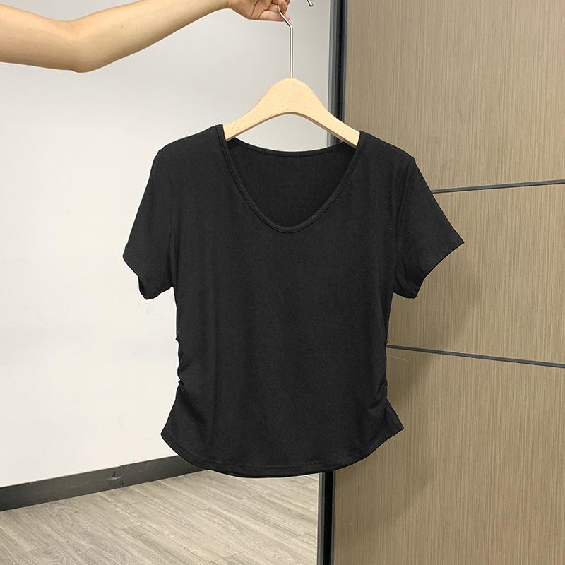 Milk yellow white sweet Spice Girl low-necked short-sleeved women s front shoulder T-shirt summer design wrinkled waist exposed collarbone top XL чорний
Milk yellow white sweet Spice Girl low-necked short-sleeved women s front shoulder T-shirt summer design wrinkled waist exposed collarbone top XL чорний