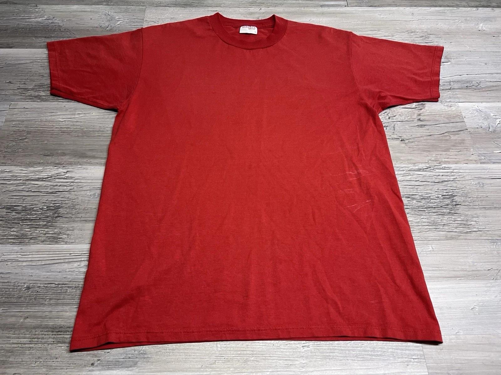 Vintage 90s Blank Sun Faded Red T-Shirt Sunbelt Sportswear Mens Sz L Made in USA XL
Vintage 90s Blank Sun Faded Red T-Shirt Sunbelt Sportswear Mens Sz L Made in USA XL