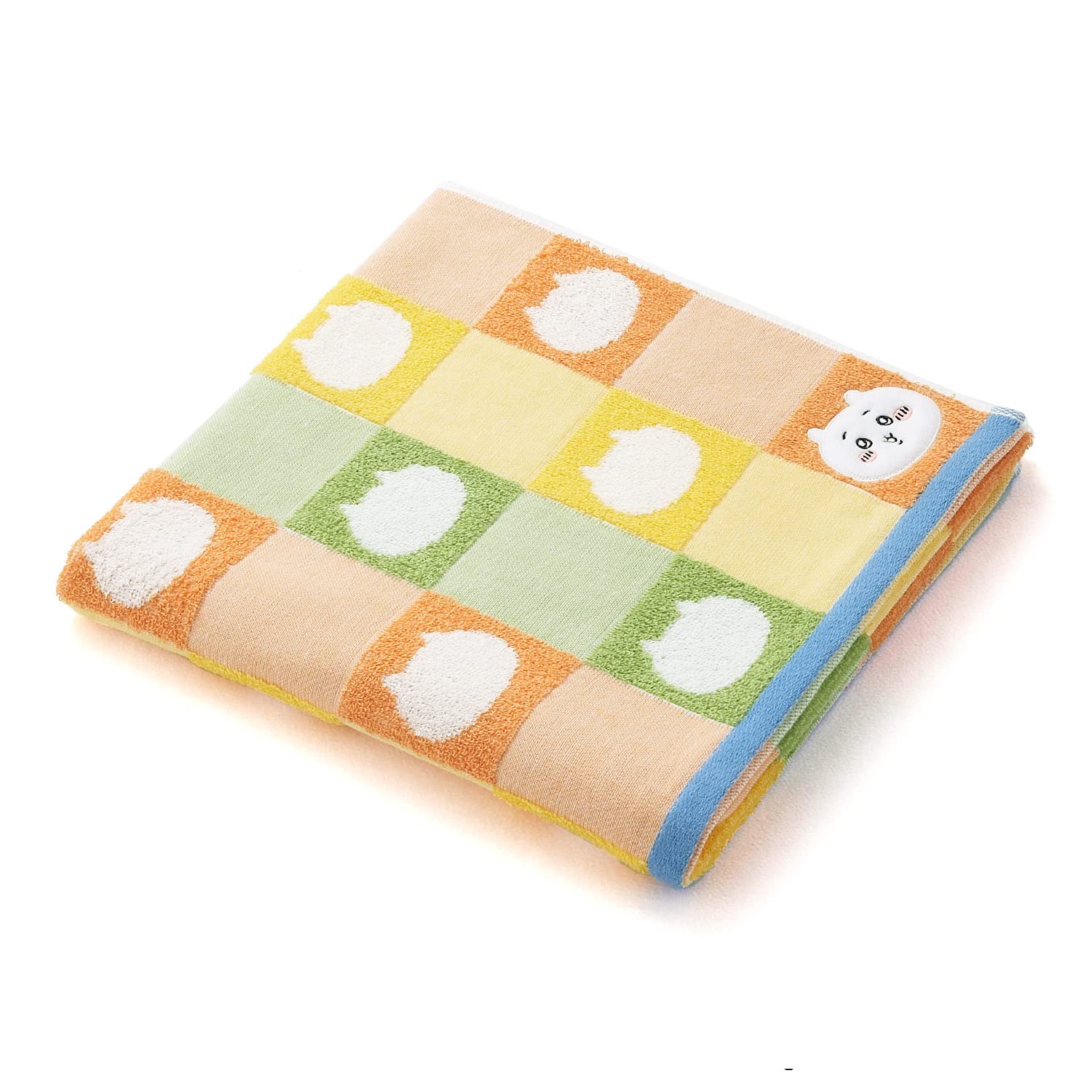 Марлевая банная салфетка с рисунком Чиикавы 60 x 120 см Полотенце, Оранжевый, Петля, Милый, 41-1083300, Прибл. оранжевый