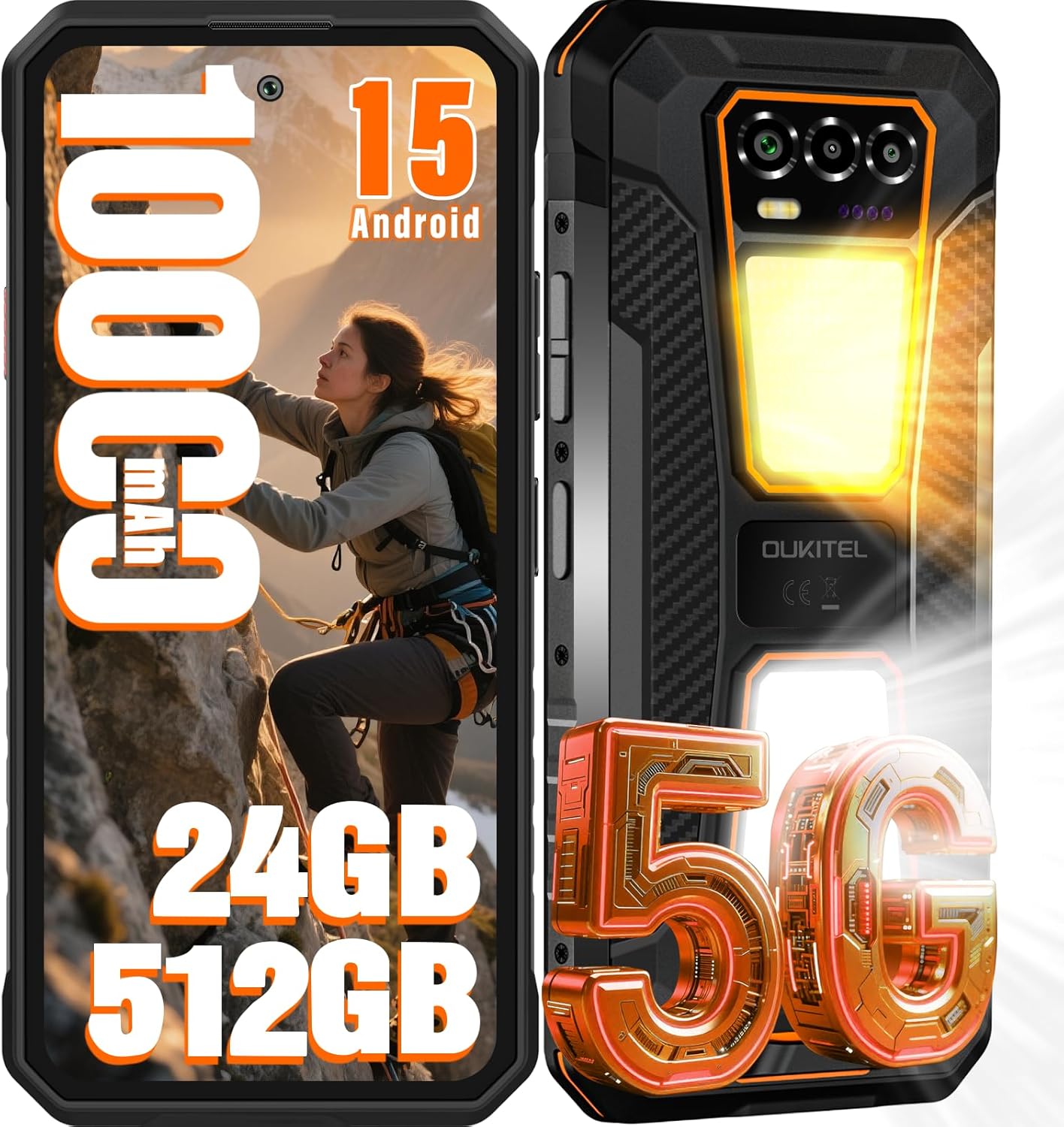OUKITEL WP58 PRO 5G Cellphone 24GB+512GB 6.7 Display 64MP 10000mAh Android 15 Smartphone помаранчевий
OUKITEL WP58 PRO 5G Cellphone 24GB+512GB 6.7 Display 64MP 10000mAh Android 15 Smartphone помаранчевий
