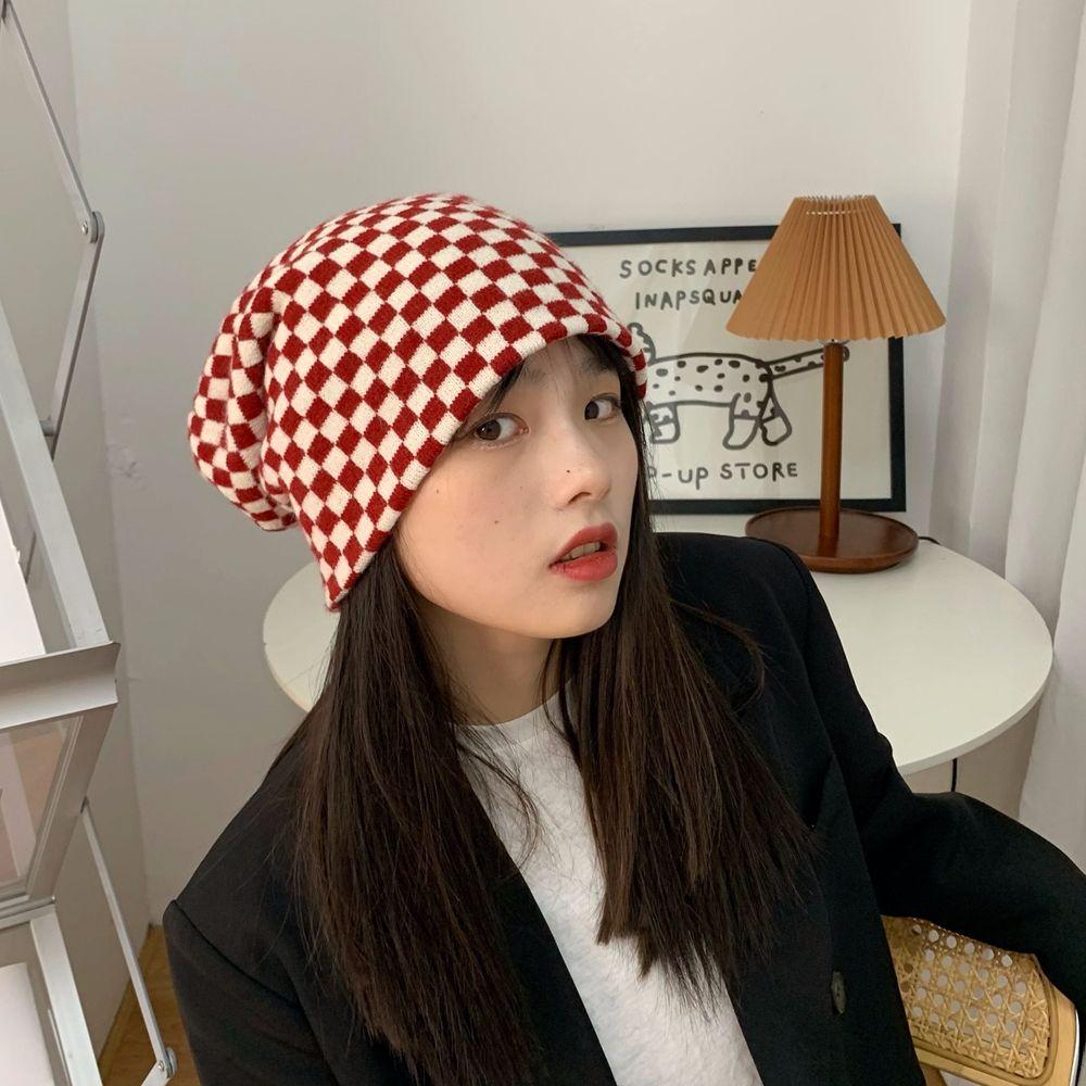 Autumn Skullies Lattice Checkerboard Knitted Hat Wool Hat Korean Style Caps Women Woolen Beanies D
Autumn Skullies Lattice Checkerboard Knitted Hat Wool Hat Korean Style Caps Women Woolen Beanies D
