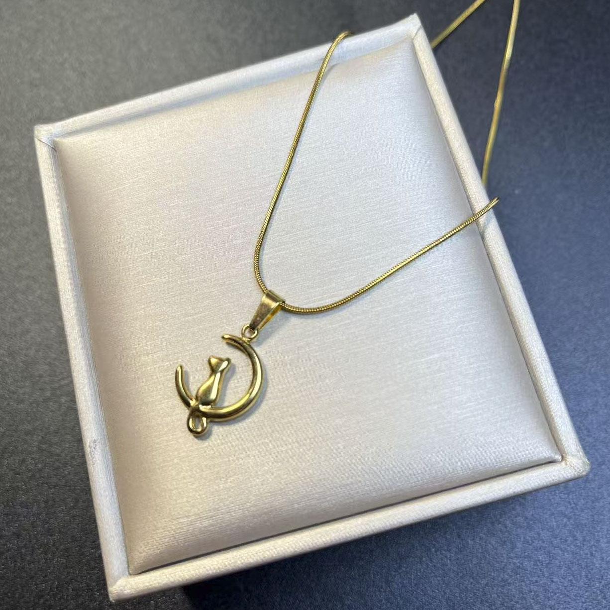 Stainless Steel Moon Cat Pendant Necklace Boho Gold Plated Cute Animal Necklaces Snake Chain Pet Pendant For Women Men Gift золотой
Stainless Steel Moon Cat Pendant Necklace Boho Gold Plated Cute Animal Necklaces Snake Chain Pet Pendant For Women Men Gift золотой