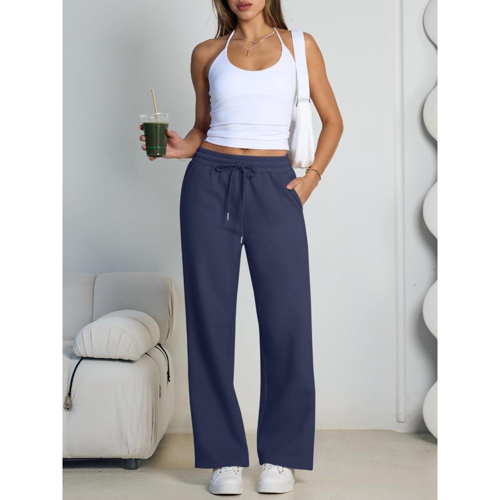 Women s Wide Leg Pants European and American women Fleece sweatpants,waist drawstring straight leg loose dance trousers S
Women s Wide Leg Pants European and American women Fleece sweatpants,waist drawstring straight leg loose dance trousers S
