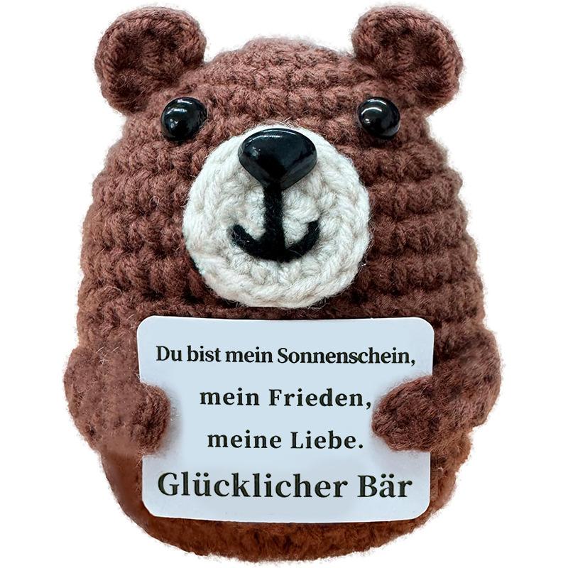 Positive New Energy Bear Hug Pocket Mini Handmade Plush Wool Knitting Doll With Card Funny Christams Gift Home Room Decoration
Positive New Energy Bear Hug Pocket Mini Handmade Plush Wool Knitting Doll With Card Funny Christams Gift Home Room Decoration