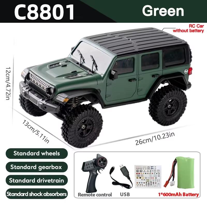 C8801 PRO/ C8801 1/18 RC Car With Light 2.4G 4WD Electric Climbing High-Speed Off-Road Vehicle Remote Control Toys For Kid Adult
C8801 PRO/ C8801 1/18 RC Car With Light 2.4G 4WD Electric Climbing High-Speed Off-Road Vehicle Remote Control Toys For Kid Adult