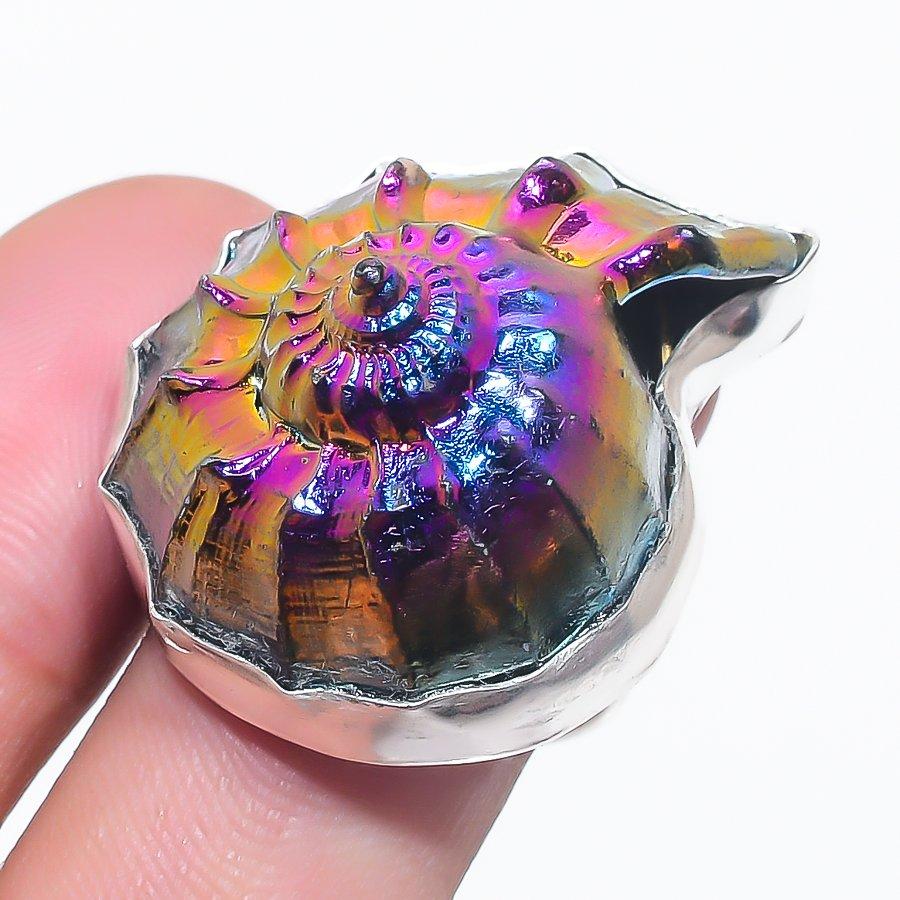 Natural Ammonite Titanium Gemstone 925 Sterling Silver Jewelry Ring Size 7 O7k07
Natural Ammonite Titanium Gemstone 925 Sterling Silver Jewelry Ring Size 7 O7k07