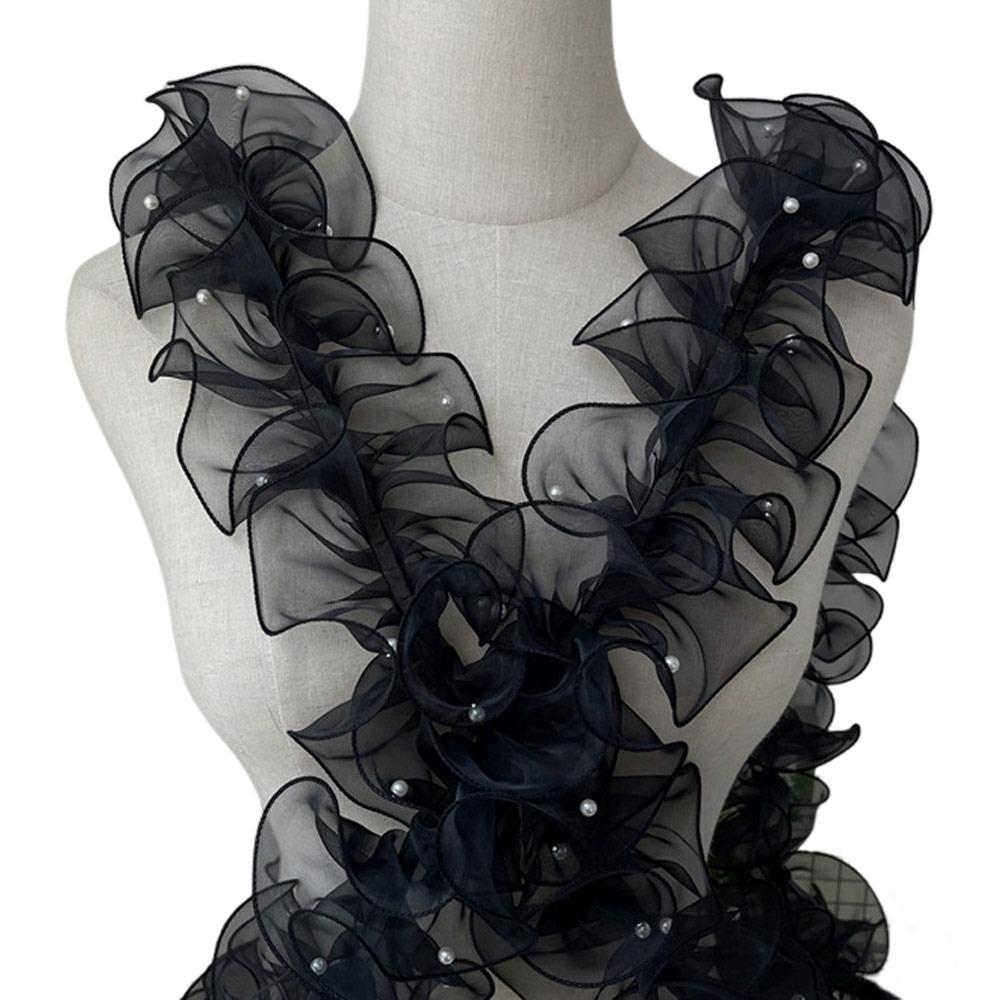 11cm Wide Organza Beaded Ribbon 1 Yard Flower Lace Pleated Lace Trim Wave Ruffle Edge Pearl Fabric Edge Beaded Mirror Welt Width 11cm чорний
11cm Wide Organza Beaded Ribbon 1 Yard Flower Lace Pleated Lace Trim Wave Ruffle Edge Pearl Fabric Edge Beaded Mirror Welt Width 11cm чорний