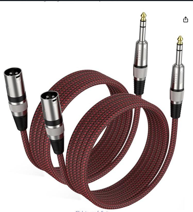 6.35mm TRS to XLR Male Microphone Cable, 6.5mm XLR Cannon Three-Core Audio Cable for Mixer 30cm
6.35mm TRS to XLR Male Microphone Cable, 6.5mm XLR Cannon Three-Core Audio Cable for Mixer 30cm