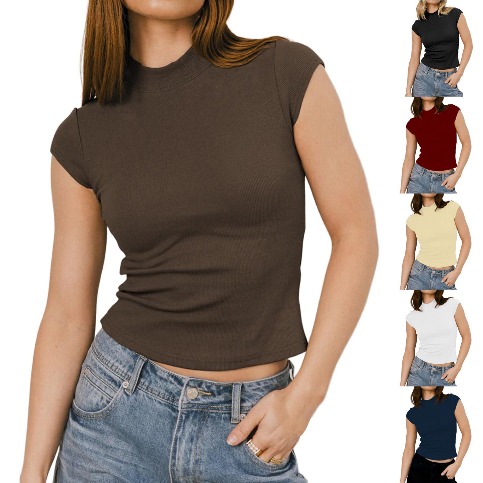 Women s Casual Fashion Small High Collar Short Sleeve T-shirt Top XL білий
Women s Casual Fashion Small High Collar Short Sleeve T-shirt Top XL білий