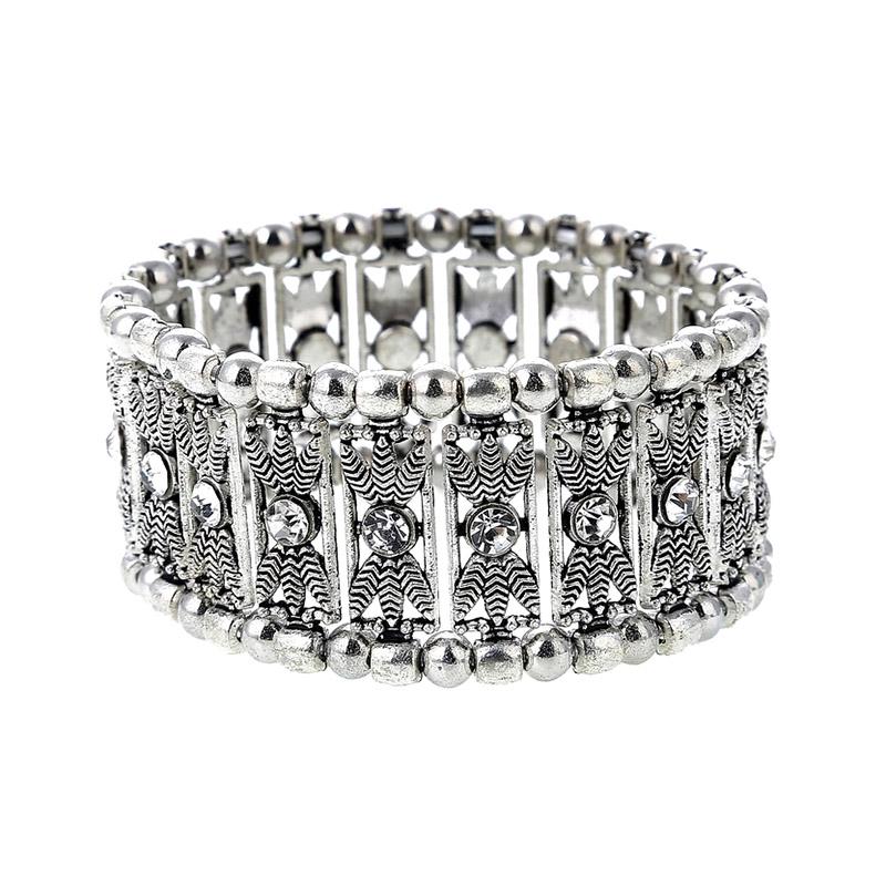 Vintage Ethnic Silver Color Rhinestone Bracelets Bangles for Women Simple Hollow Carved Elastic Bracelet Vacation Daily Jewelry
Vintage Ethnic Silver Color Rhinestone Bracelets Bangles for Women Simple Hollow Carved Elastic Bracelet Vacation Daily Jewelry