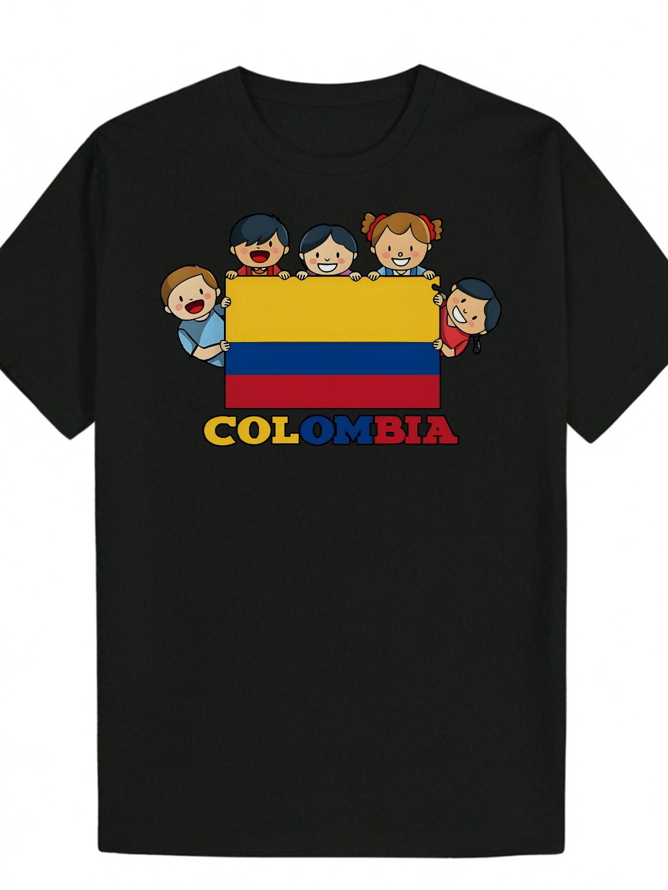 Short Sleeve T-shirt - Colombian Flag & Cartoon Characters Graphic Print L
Short Sleeve T-shirt - Colombian Flag & Cartoon Characters Graphic Print L