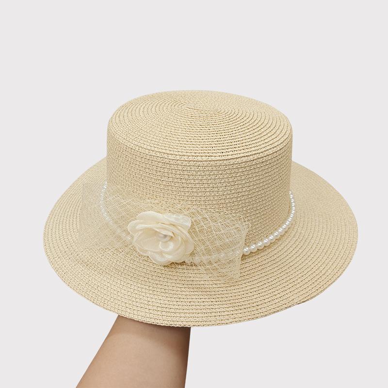 French Flat bucket hat pearl flower straw hats women basin bucket British straw hat summer beach Seaside small-brimmed sun hat M 56-58
French Flat bucket hat pearl flower straw hats women basin bucket British straw hat summer beach Seaside small-brimmed sun hat M 56-58