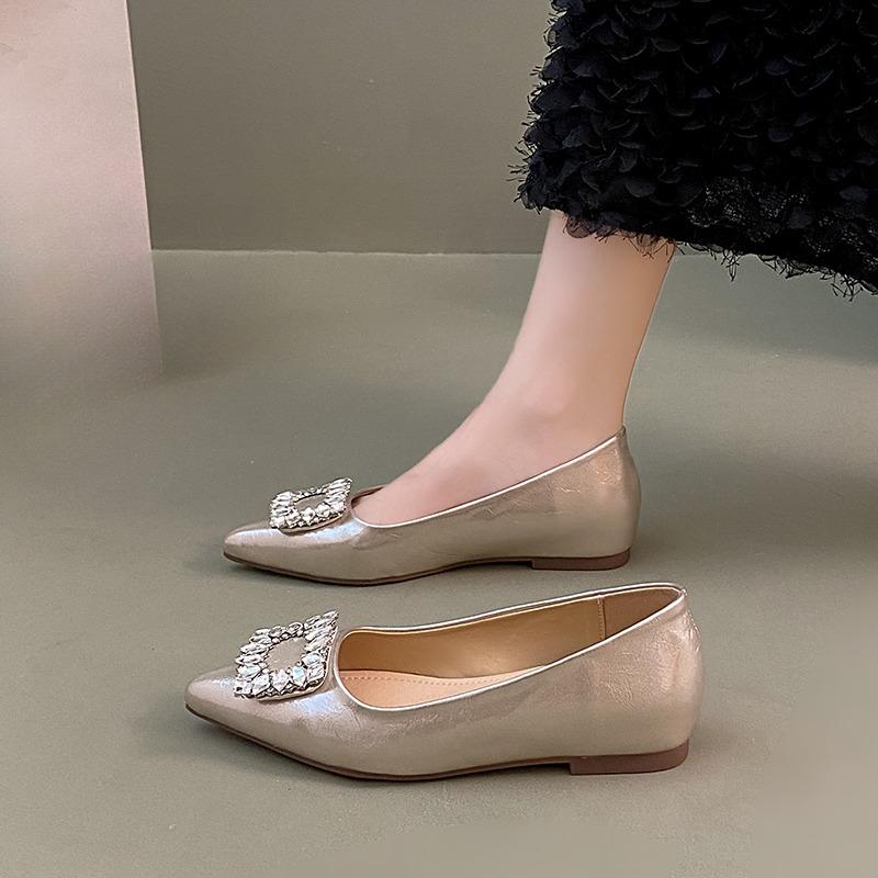 Fashion Heightened Low Heel Single Shoes Autumn New Pointed Toe Shallow Slip Rhinestone Square Buckle Soft Sole Low Top Shoes 39 шампанського
Fashion Heightened Low Heel Single Shoes Autumn New Pointed Toe Shallow Slip Rhinestone Square Buckle Soft Sole Low Top Shoes 39 шампанського