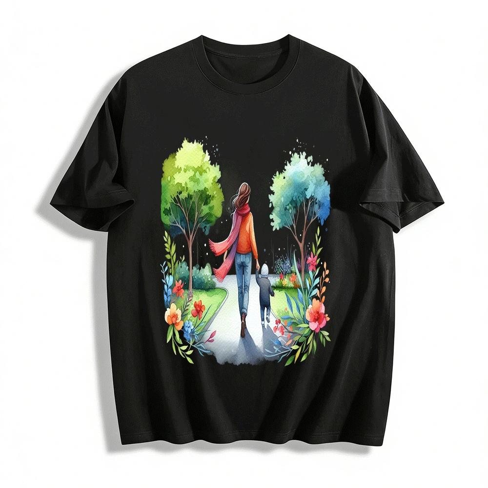 Mother Child Walking Print Casual Family Sweatshirt Pure cotton T-shirt XXS
Mother Child Walking Print Casual Family Sweatshirt Pure cotton T-shirt XXS