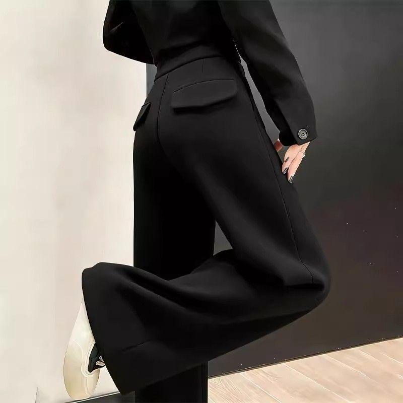 High Waist Plus Size Wide-Leg Pants for Women - Spring & Autumn Black Suit Style, Slimming and Casual, Straight-Leg, Size up to 200 Jin M for 90-105 jin чёрный
High Waist Plus Size Wide-Leg Pants for Women - Spring & Autumn Black Suit Style, Slimming and Casual, Straight-Leg, Size up to 200 Jin M for 90-105 jin чёрный