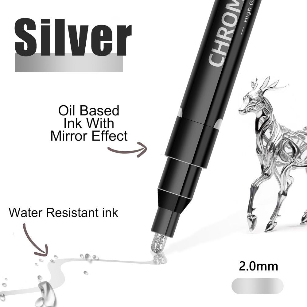 Chrome Mirror Marker Pen 2.0mm Waterproof Ink DIY Reflective Paint Pen Gold Silver Copper Marker Craft Model Painting Art Marker
Chrome Mirror Marker Pen 2.0mm Waterproof Ink DIY Reflective Paint Pen Gold Silver Copper Marker Craft Model Painting Art Marker
