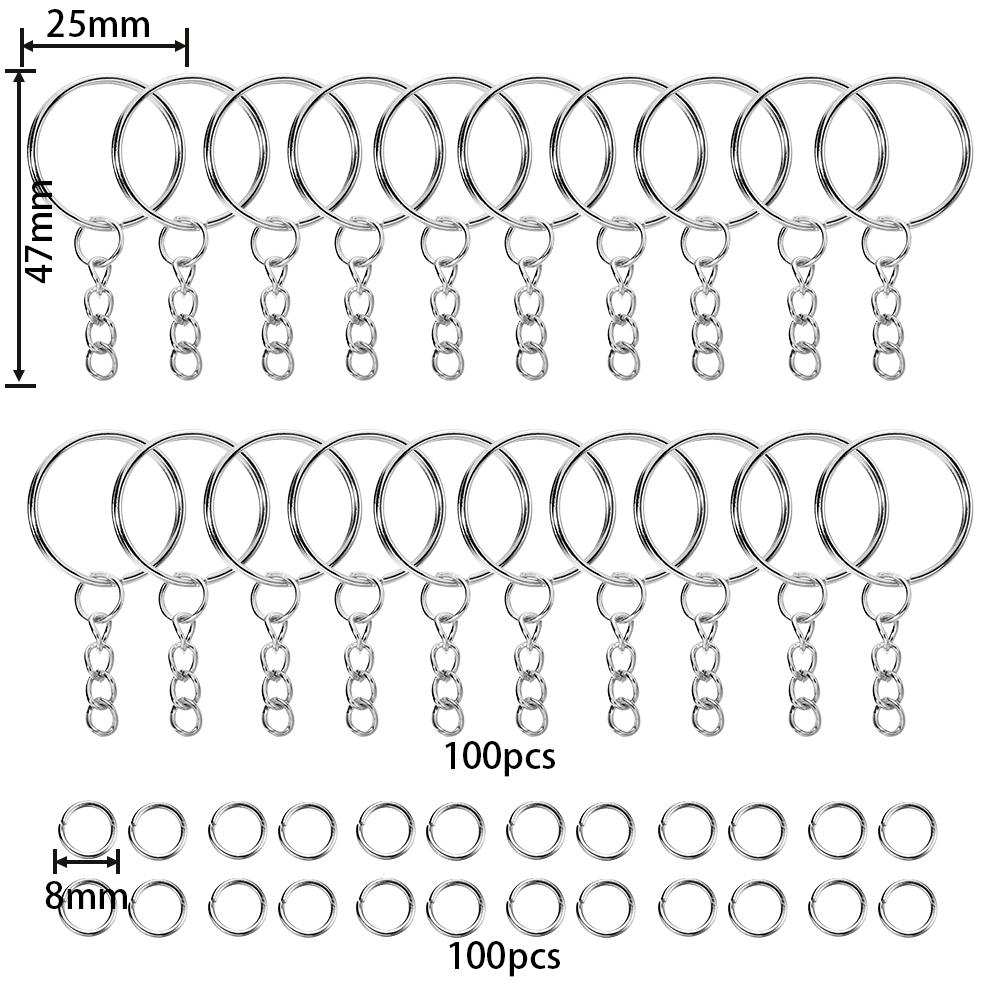 200Pcs/Set Swivel Snap Hook and Key Rings with Jump Rings Connectors for DIY Keychain Lanyard Jewelry Making Supplies 25x47mm
200Pcs/Set Swivel Snap Hook and Key Rings with Jump Rings Connectors for DIY Keychain Lanyard Jewelry Making Supplies 25x47mm
