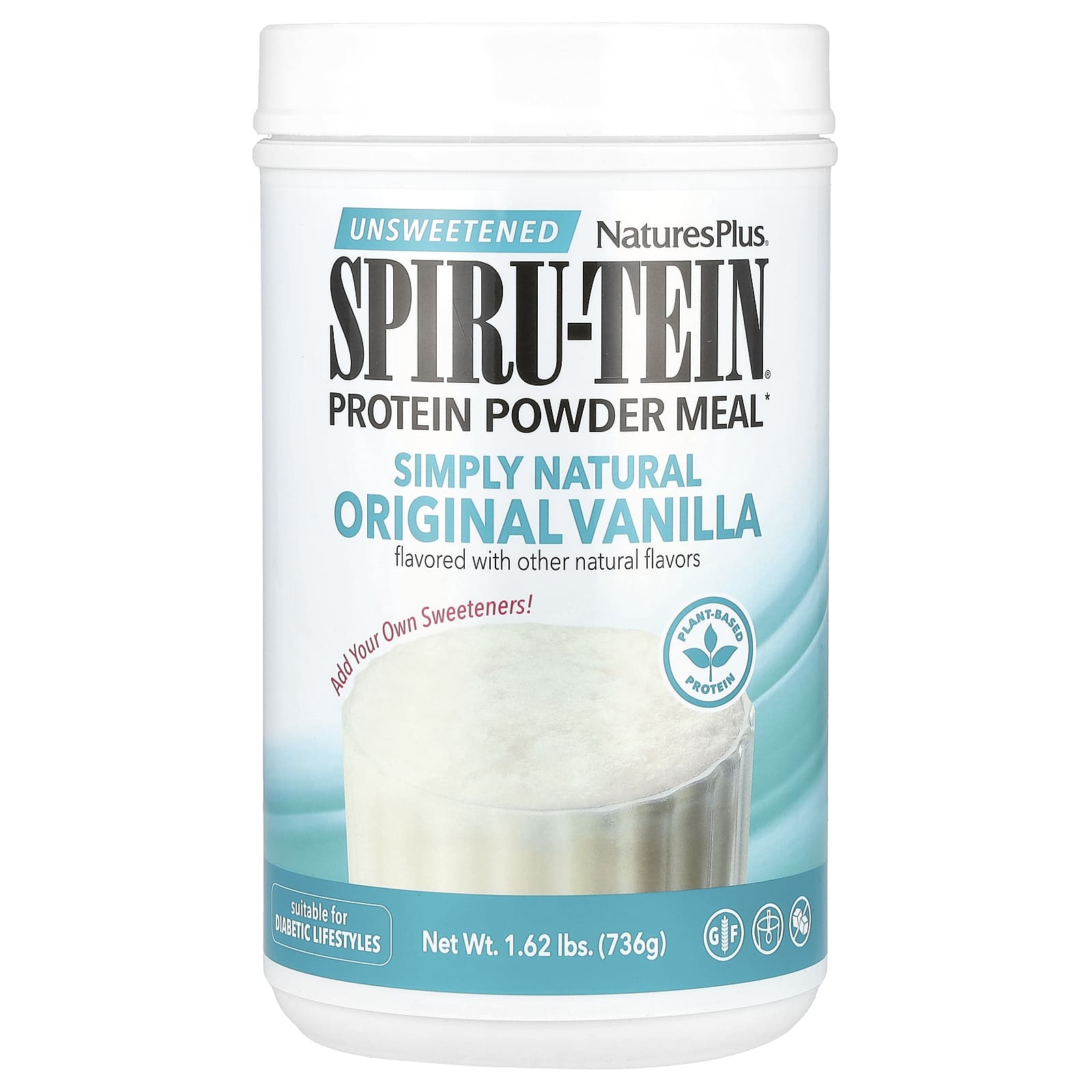 NaturesPlus, Spiru-Tein®, Protein Powder Meal, Unsweetened, Vanilla Flavor, 1.62 lb (736 g)
NaturesPlus, Spiru-Tein®, Protein Powder Meal, Unsweetened, Vanilla Flavor, 1.62 lb (736 g)