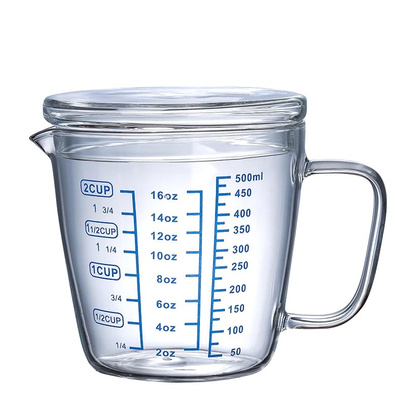 GrnArt Glass Measuring Cup Graduated Cup Thickening Heat Resistant Microwave Breakfast Cup Milk Cup Baking Measuring Cup (500ml)
GrnArt Glass Measuring Cup Graduated Cup Thickening Heat Resistant Microwave Breakfast Cup Milk Cup Baking Measuring Cup (500ml)