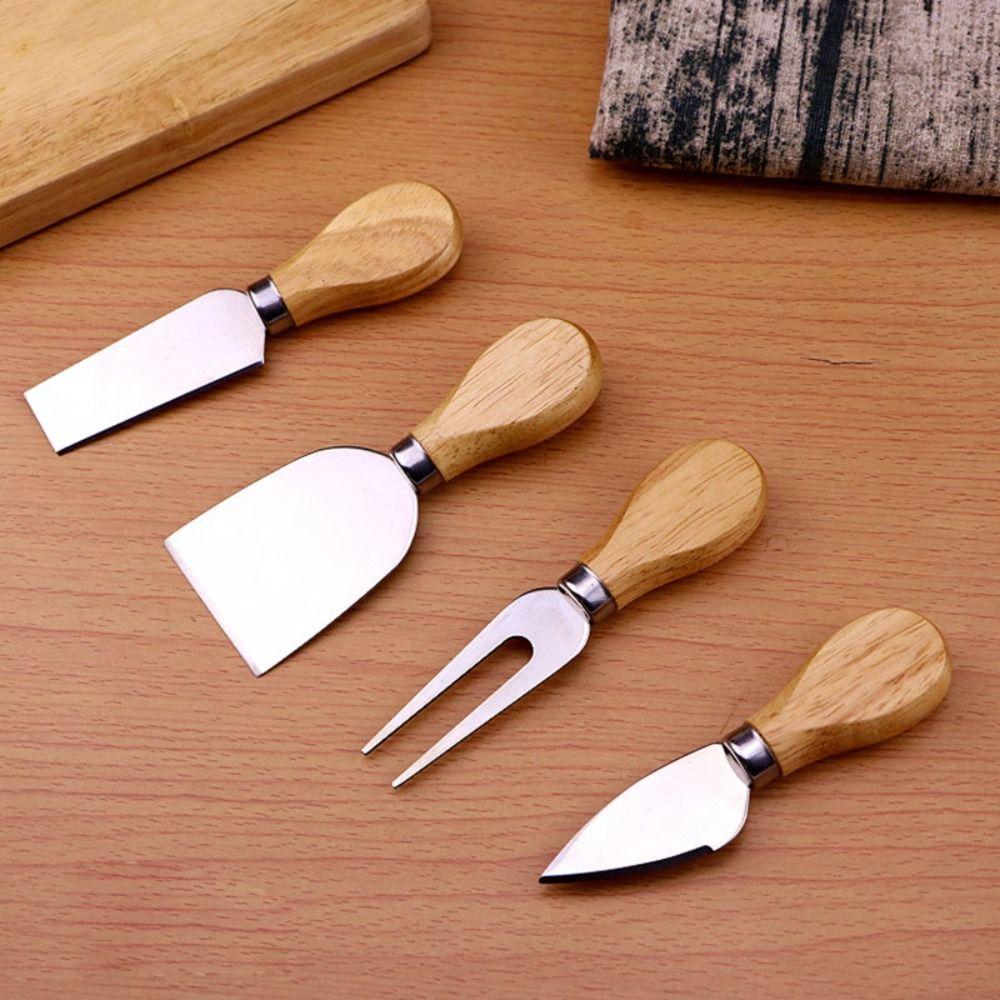 4 Pcs Wood Handle Bamboo Cheese Cutter Oak Cheese Board Knife Cooking Accessories Cheedse
4 Pcs Wood Handle Bamboo Cheese Cutter Oak Cheese Board Knife Cooking Accessories Cheedse