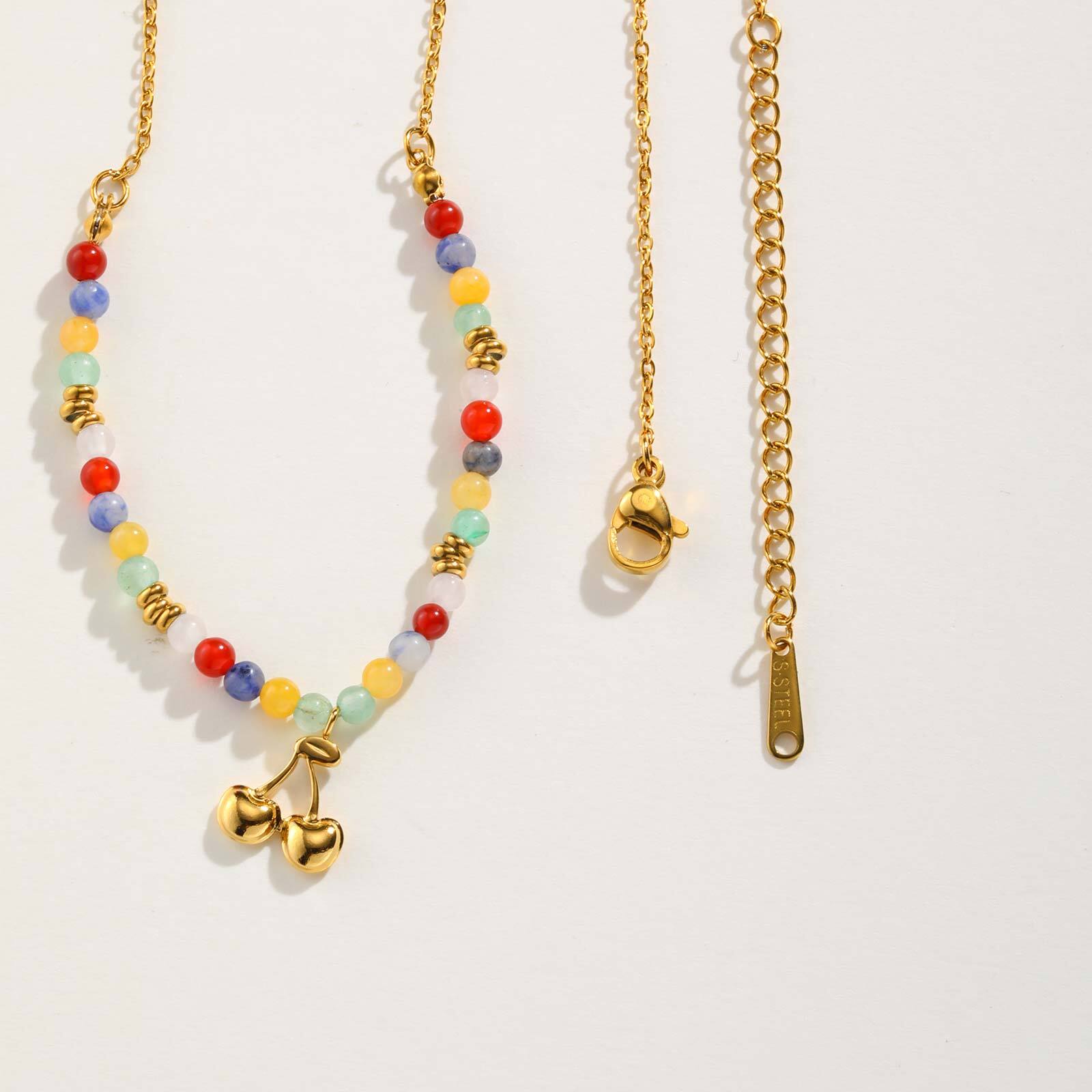 Vnox Trendy Stainless Steel Cross Heart Cherry Necklace For Women Retro Colored Natural Stone Beads Chain Jewelry Wholesale
Vnox Trendy Stainless Steel Cross Heart Cherry Necklace For Women Retro Colored Natural Stone Beads Chain Jewelry Wholesale