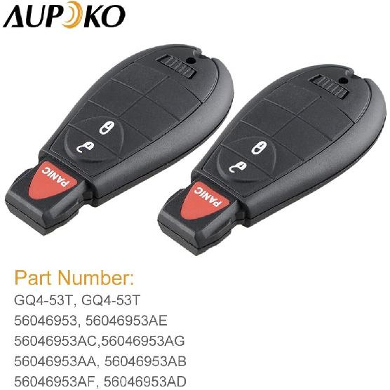 Aupoko Keyless Entry Remote Key Fob GQ4-53T with Circuit Board/Chip 3 Buttons Smart Key Compatible with 2013-2018 Dodge RAM 1500 2500 3500 Replace
Aupoko Keyless Entry Remote Key Fob GQ4-53T with Circuit Board/Chip 3 Buttons Smart Key Compatible with 2013-2018 Dodge RAM 1500 2500 3500 Replace