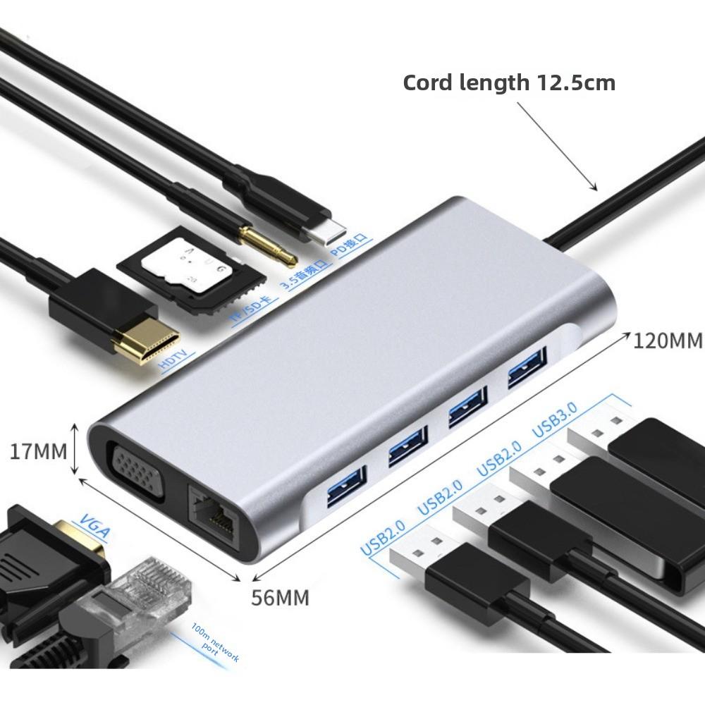Универсальная док-станция Type C 11 в 1 USB C хаб с 4K HDMI VGA зарядкой PD USB портами для MacBook ноутбука Eleven in one
Универсальная док-станция Type C 11 в 1 USB C хаб с 4K HDMI VGA зарядкой PD USB портами для MacBook ноутбука Eleven in one