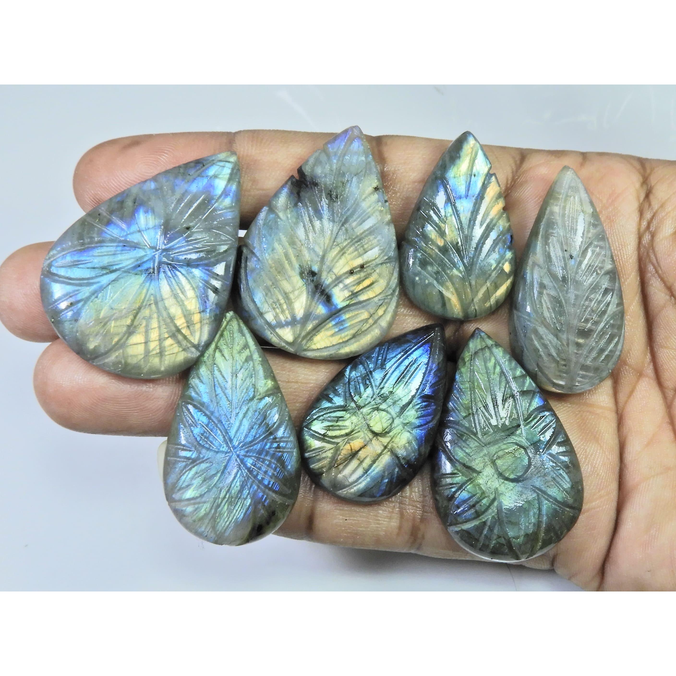323Cts. Natural Labradorite Carving Pear Cabochon Loose Gemstone 07 Pcs Lot LL-1123
323Cts. Natural Labradorite Carving Pear Cabochon Loose Gemstone 07 Pcs Lot LL-1123