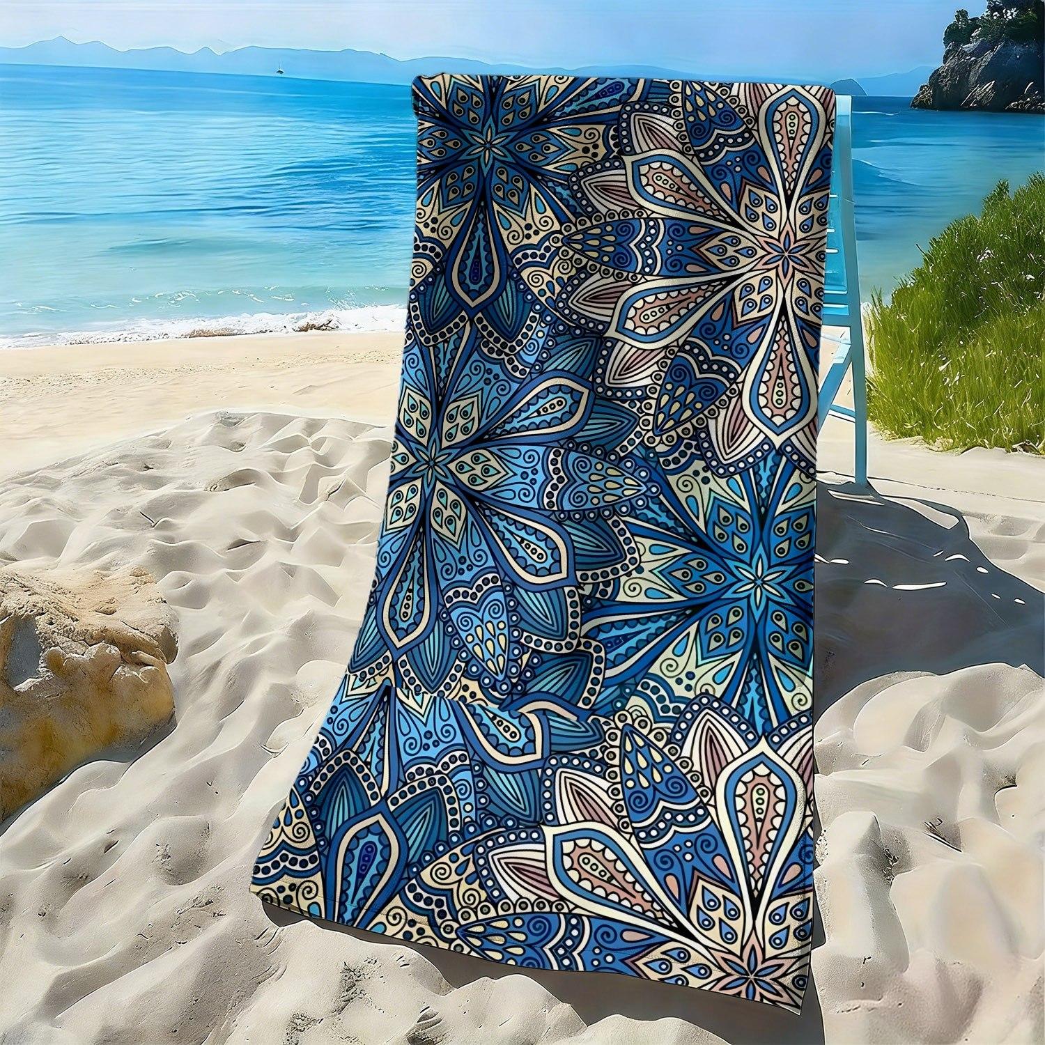 Ethnic style blue floral pattern polyester microfiber beach towel is highly absorbent, suitable for swimming and beach outings W40*H60(CM)
Ethnic style blue floral pattern polyester microfiber beach towel is highly absorbent, suitable for swimming and beach outings W40*H60(CM)