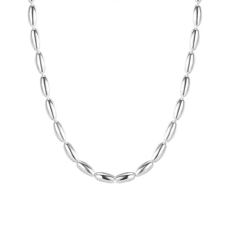 Ожерелье из стерлингового серебра 925 пробы с оливковыми бусинами из рисового зерна и простой цепочкой, женский минималистичный Instagram, превосходная многослойная высококачественная цепочка с круглыми бусинами на воротнике 40CM
Ожерелье из стерлингового серебра 925 пробы с оливковыми бусинами из рисового зерна и простой цепочкой, женский минималистичный Instagram, превосходная многослойная высококачественная цепочка с круглыми бусинами на воротнике 40CM