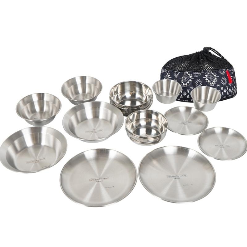12Pcs Stainless Steel Outdoors Dining Tableware Set For Camping Picnics And Family Travel With Compacts Stackable Design 1
12Pcs Stainless Steel Outdoors Dining Tableware Set For Camping Picnics And Family Travel With Compacts Stackable Design 1