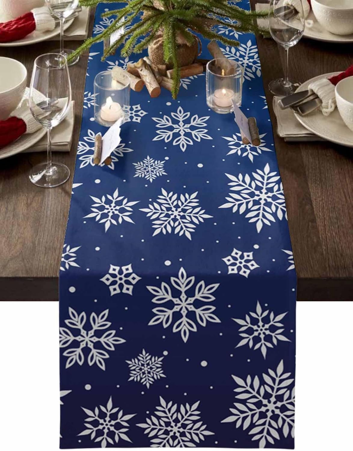 Christmas Snowflake Navy Blue Linen Table Runner Dining Table Decor Winter Xmas Table Runners Dresser Scarf Christmas Decoration 150x33cm 59x13inch
Christmas Snowflake Navy Blue Linen Table Runner Dining Table Decor Winter Xmas Table Runners Dresser Scarf Christmas Decoration 150x33cm 59x13inch