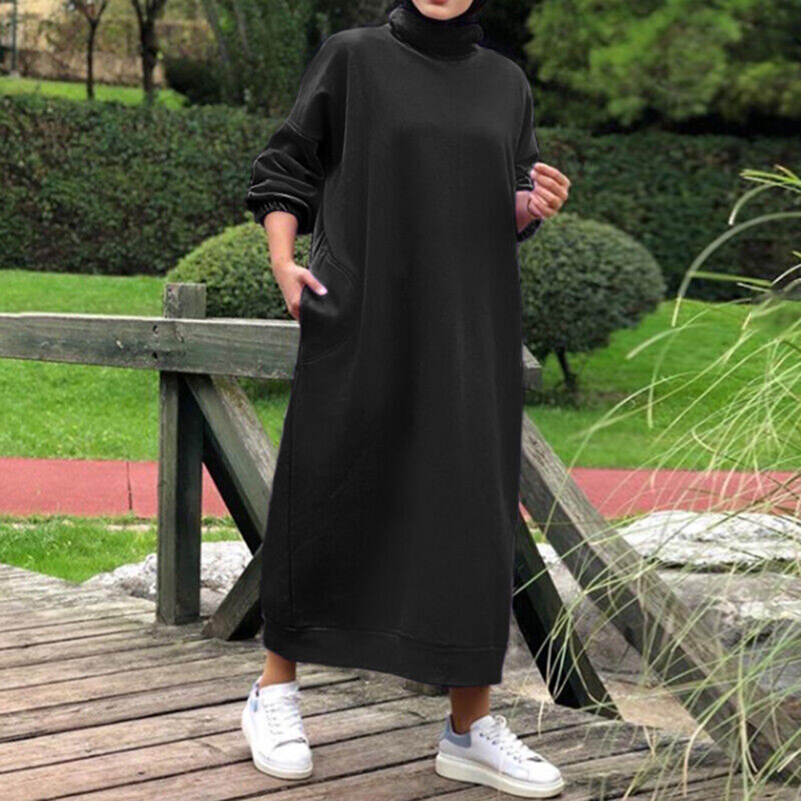 Women s Velvet High Neck Color Dress Sports Sweater Casual Dress L чёрный
Women s Velvet High Neck Color Dress Sports Sweater Casual Dress L чёрный