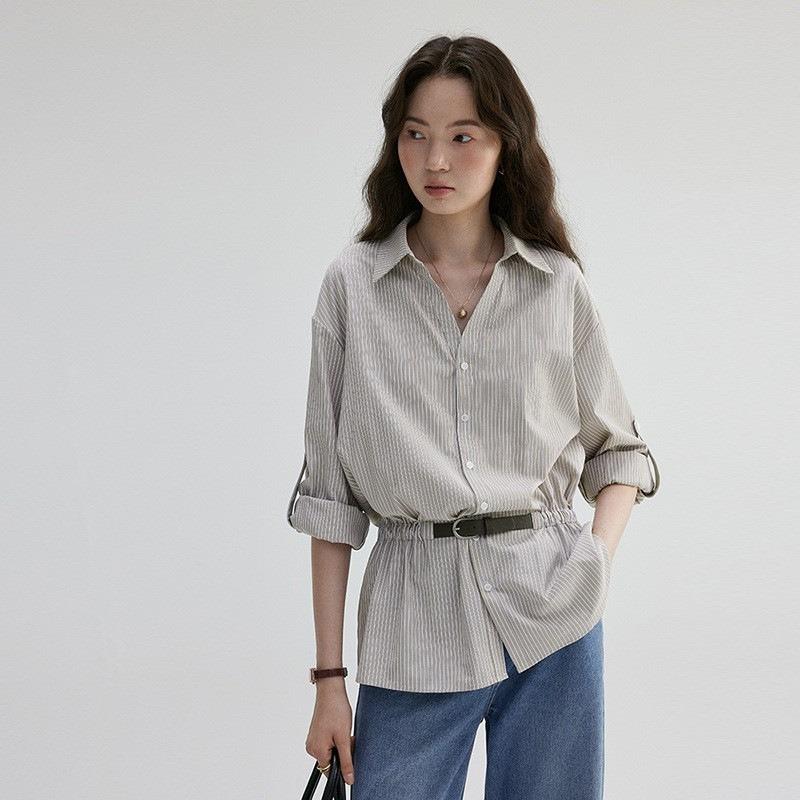 Designed V-neck Waist Striped Loose Shirt Women s Early Autumn New Temperament Commuter Top S серый
Designed V-neck Waist Striped Loose Shirt Women s Early Autumn New Temperament Commuter Top S серый