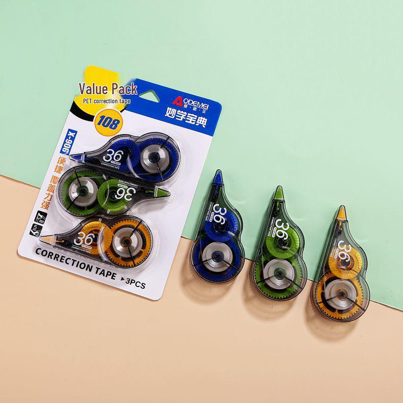 Odeme Stationery: Large Capacity Correction Tape and Fluid, 3-Piece Set for Primary and Elementary Students 1 card 3 pieces
Odeme Stationery: Large Capacity Correction Tape and Fluid, 3-Piece Set for Primary and Elementary Students 1 card 3 pieces